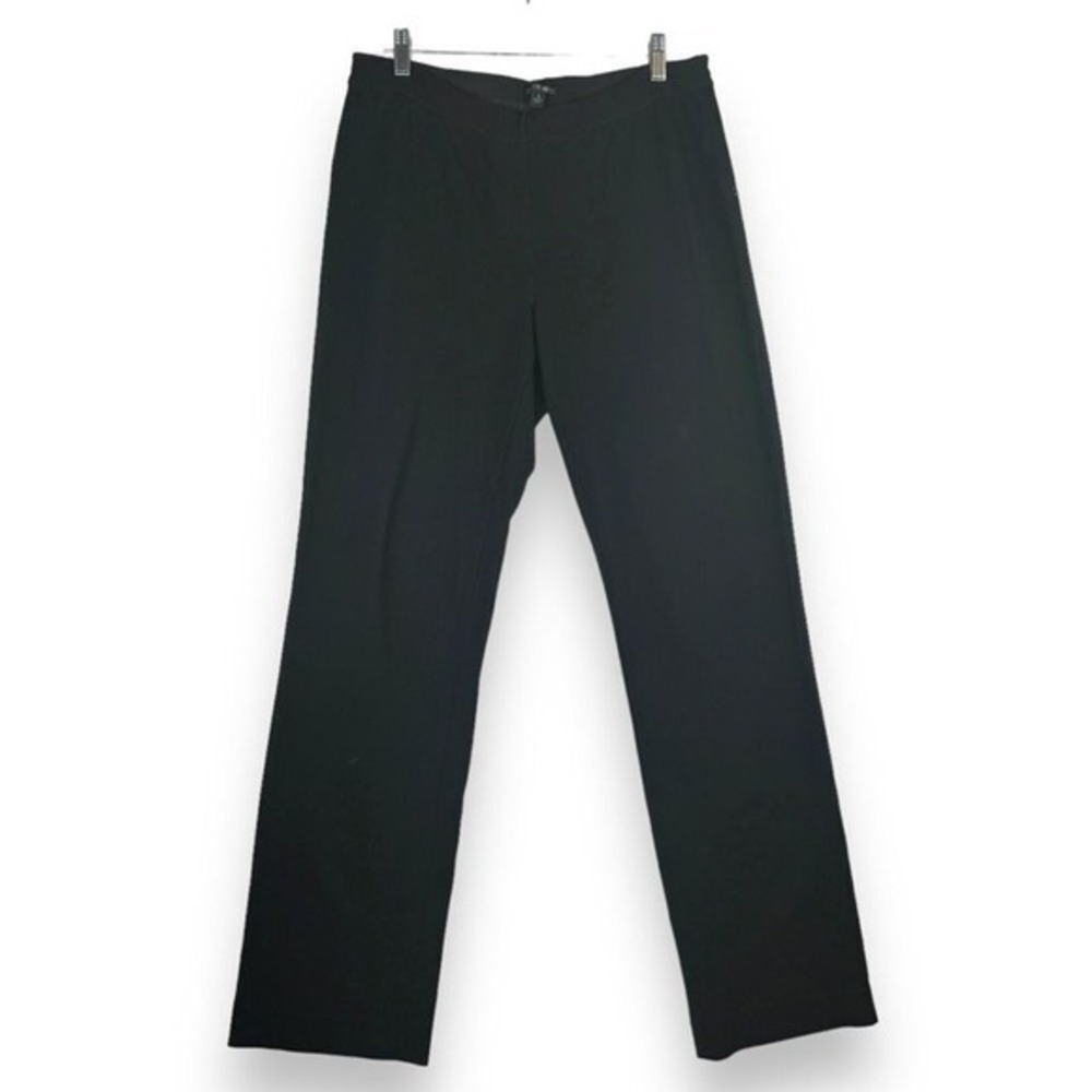 Lafayette 148 Black Dress Pants Womens Size Large Elastic Stretch Waist Pull On